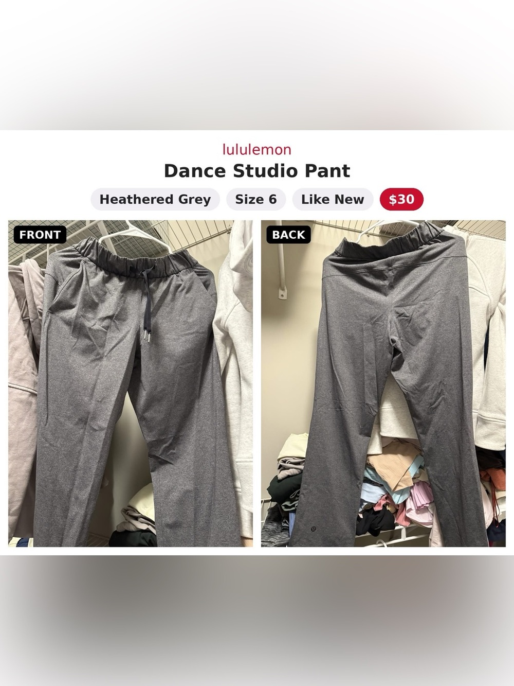 lululemon athletica Dance Studio Pant — Heathered Grey